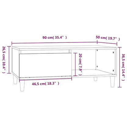 vidaXL Couchtisch Grau Sonoma 90x50x36,5 cm Holzwerkstoff