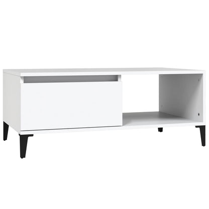 vidaXL Table basse blanche 90x50x36,5 cm en bois d'ingénierie