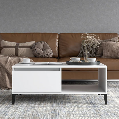 vidaXL Table basse blanche 90x50x36,5 cm en bois d'ingénierie
