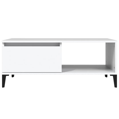 vidaXL Table basse blanche 90x50x36,5 cm en bois d'ingénierie