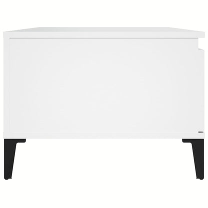 vidaXL Table basse blanche 90x50x36,5 cm en bois d'ingénierie