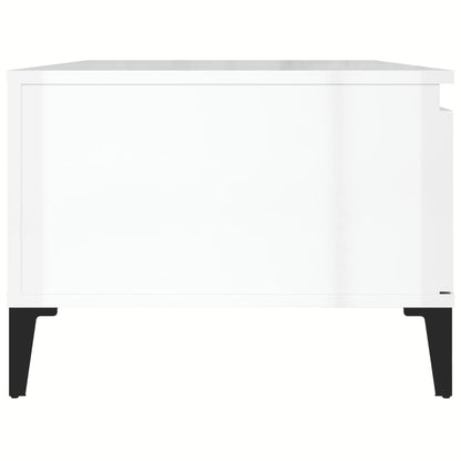 vidaXL Table basse blanc brillant 90x50x36,5 cm Aggloméré
