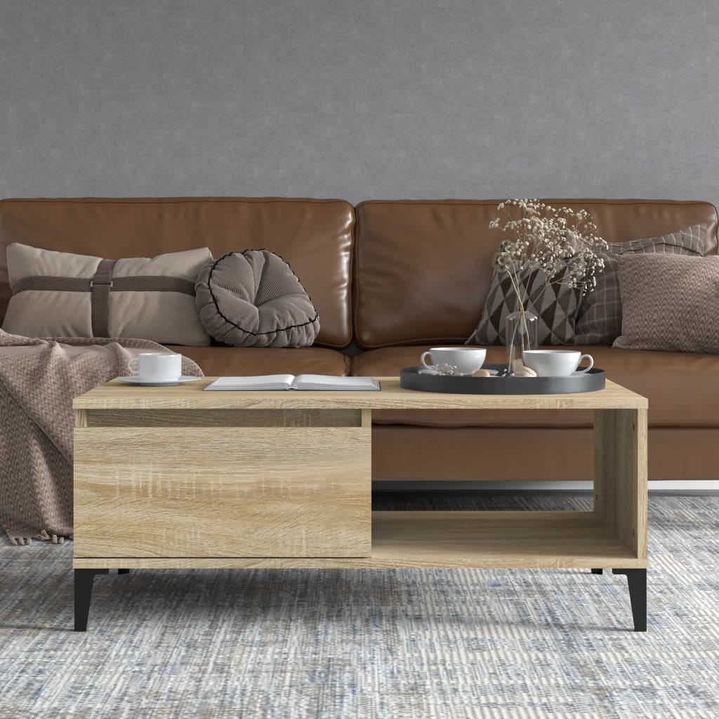 vidaXL Couchtisch Sonoma-Eiche 90x50x36,5 cm Holzwerkstoff