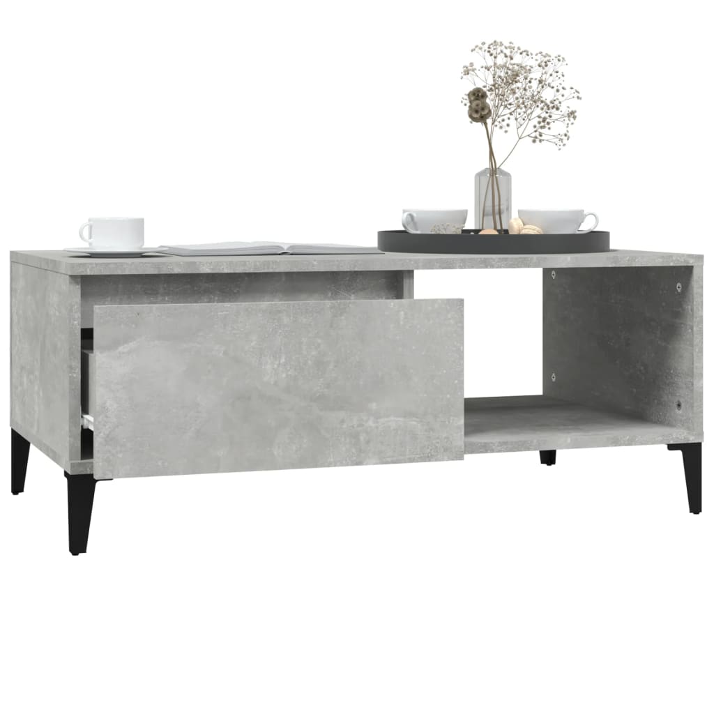 vidaXL Couchtisch Betongrau 90x50x36,5 cm Holzwerkstoff