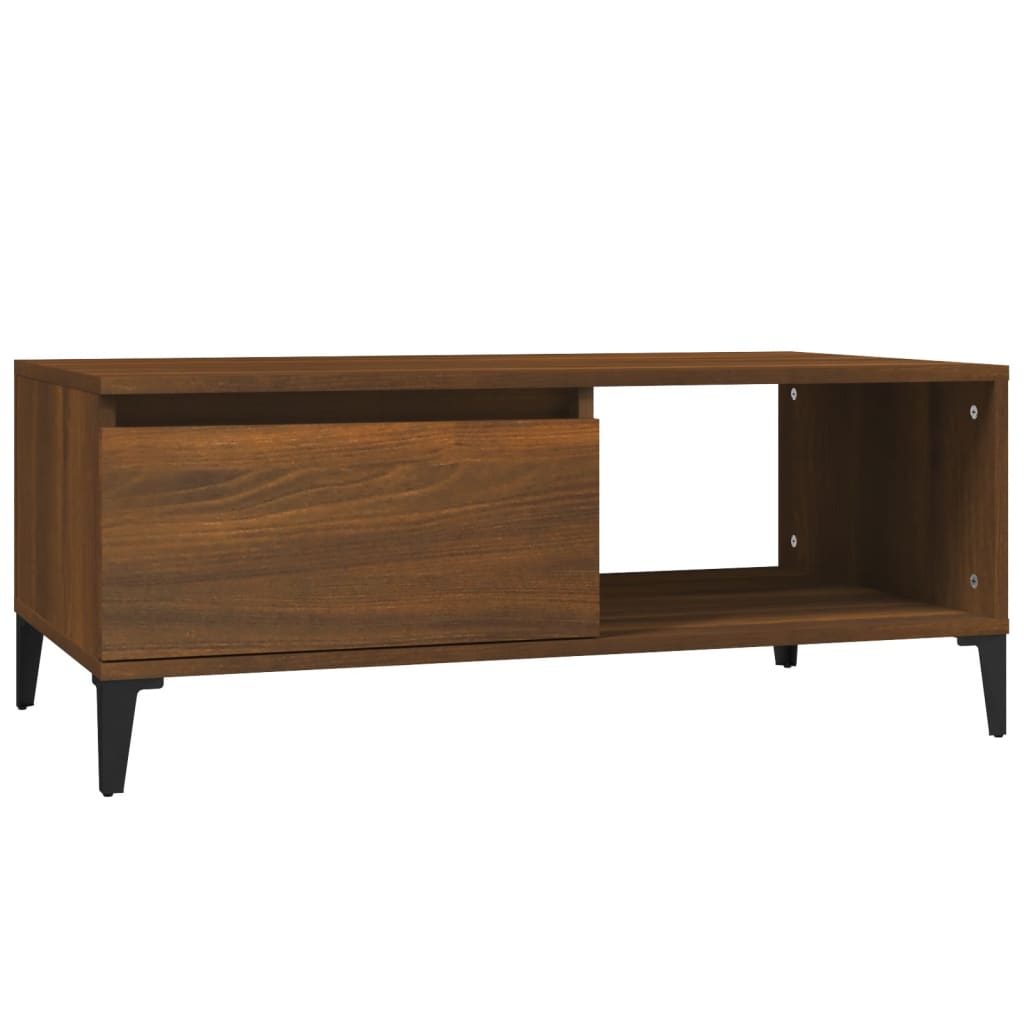 vidaXL Table basse marron aspect chêne 90x50x36,5 cm bois d'ingénierie