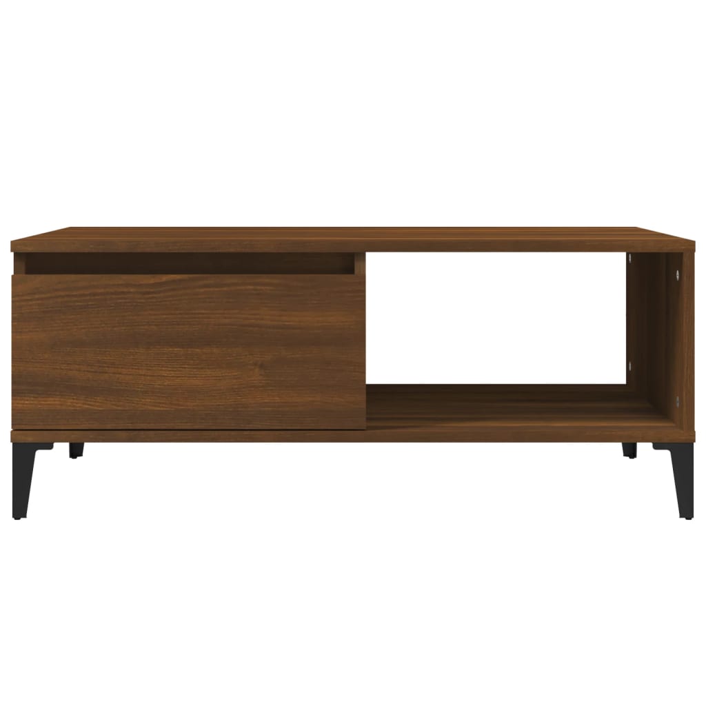 vidaXL Table basse marron aspect chêne 90x50x36,5 cm bois d'ingénierie