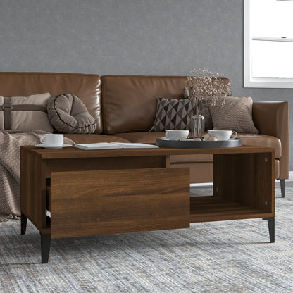 vidaXL Table basse marron aspect chêne 90x50x36,5 cm bois d'ingénierie