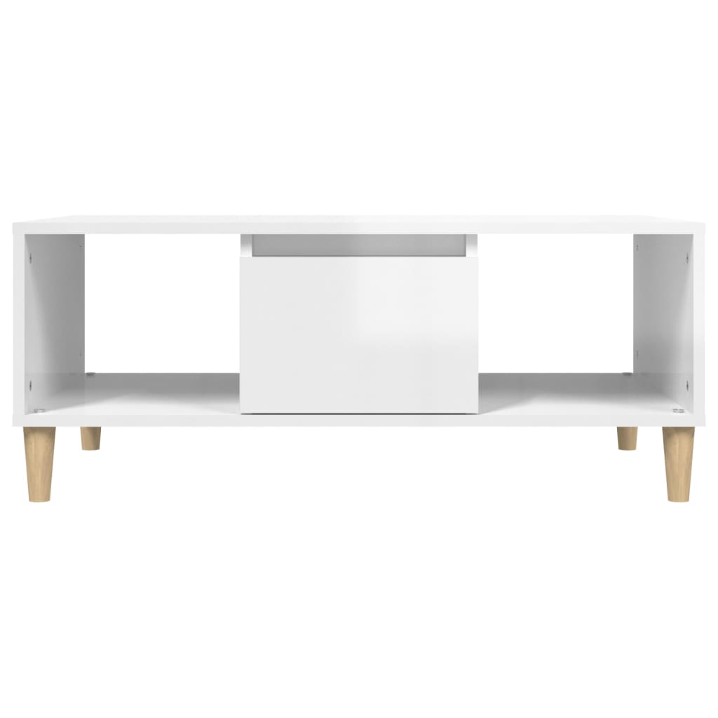vidaXL Couchtisch Hochglanz-Weiß 90x50x36,5 cm Holzwerkstoff