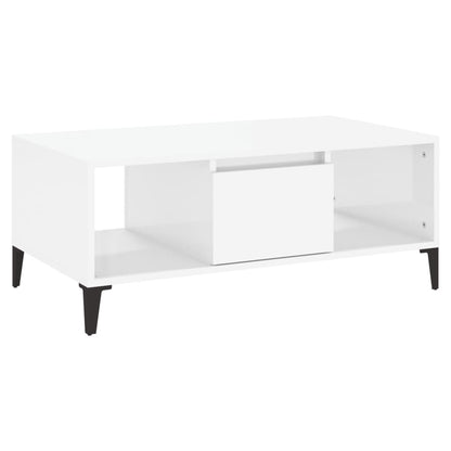 vidaXL Table basse blanc brillant 90x50x36,5 cm Aggloméré