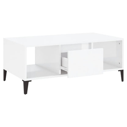 vidaXL Table basse blanc brillant 90x50x36,5 cm Aggloméré