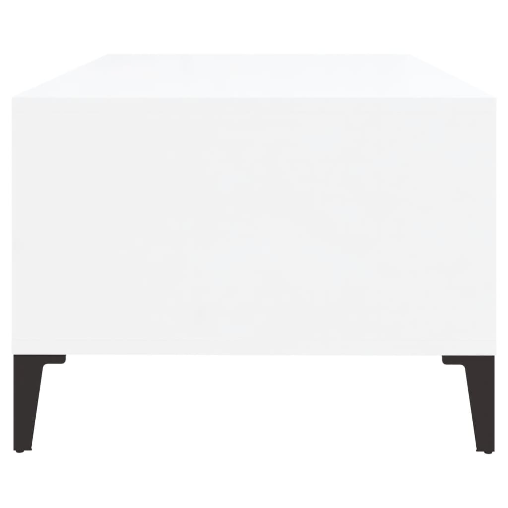 vidaXL Table basse blanc brillant 90x50x36,5 cm Aggloméré