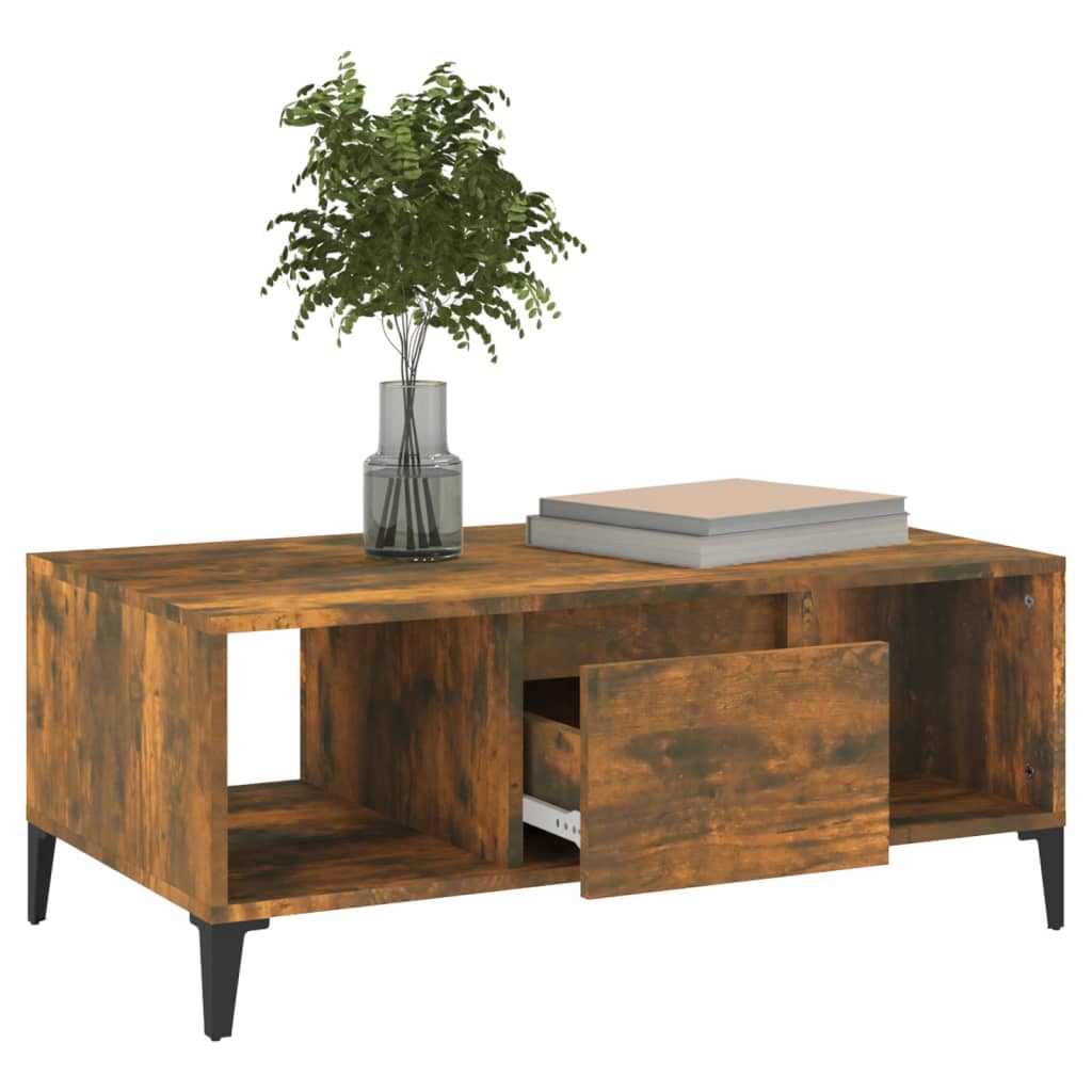 vidaXL Couchtisch Räuchereiche 90x50x36,5 cm Holzwerkstoff