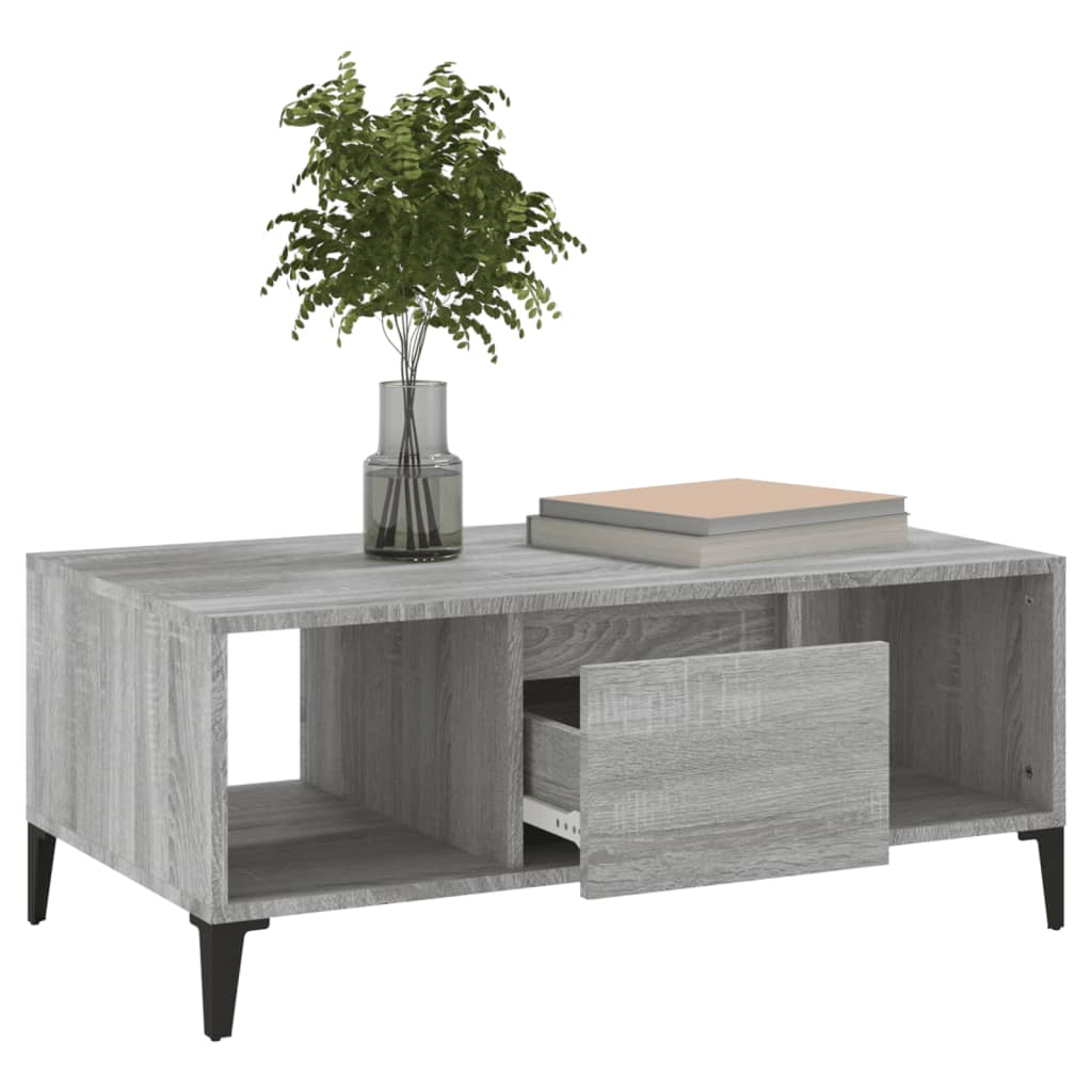 vidaXL Couchtisch Grau Sonoma 90x50x36,5 cm Holzwerkstoff