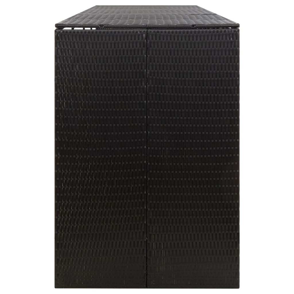 Mülltonnenbox für 4 Tonnen Schwarz 274x80x117 cm Poly Rattan