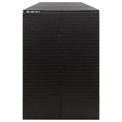 Mülltonnenbox für 4 Tonnen Schwarz 274x80x117 cm Poly Rattan