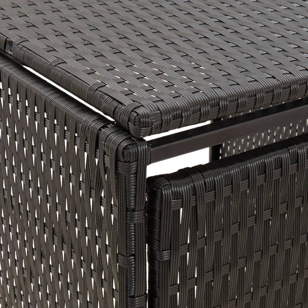 Mülltonnenbox für 4 Tonnen Schwarz 274x80x117 cm Poly Rattan