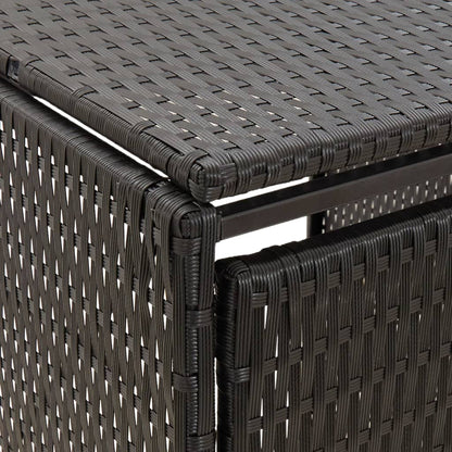 Mülltonnenbox für 4 Tonnen Schwarz 274x80x117 cm Poly Rattan