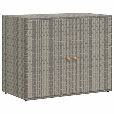 vidaXL Gartenschrank Grau 100x55,5x80 cm Poly Rattan
