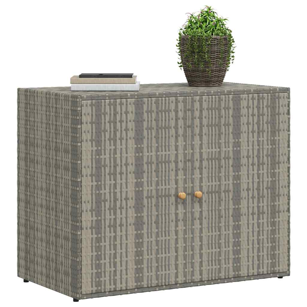 vidaXL Gartenschrank Grau 100x55,5x80 cm Poly Rattan