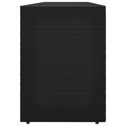 vidaXL Gartenschrank Schwarz 198 x 55,5 x 80 cm Poly Rattan