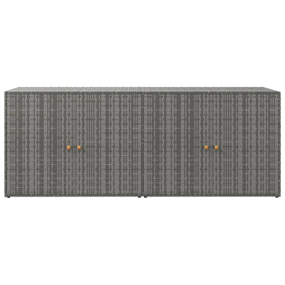 vidaXL Gartenschrank Grau 198x55,5x80 cm Poly Rattan