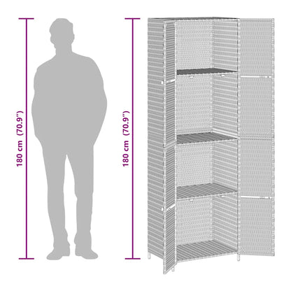 vidaXL Gartenschrank Schwarz 59x40x180 cm Poly Rattan
