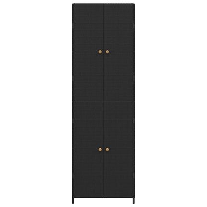vidaXL Gartenschrank Schwarz 59x40x180 cm Poly Rattan