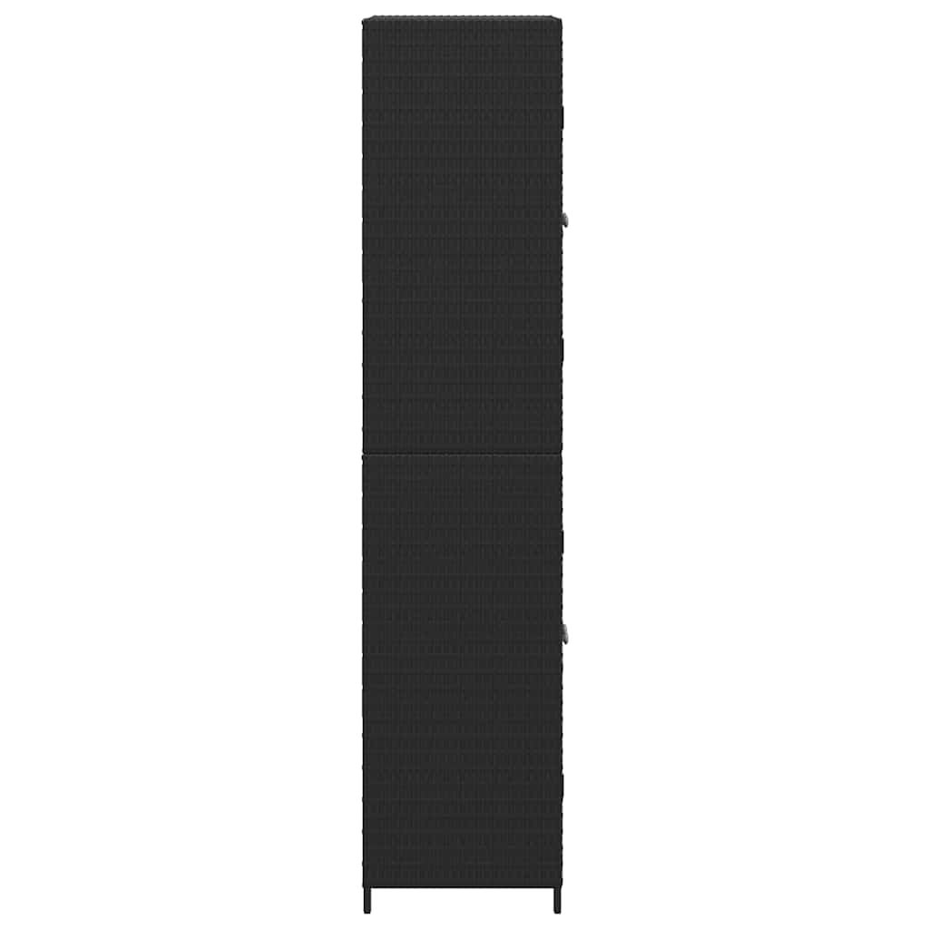 vidaXL Gartenschrank Schwarz 59x40x180 cm Poly Rattan