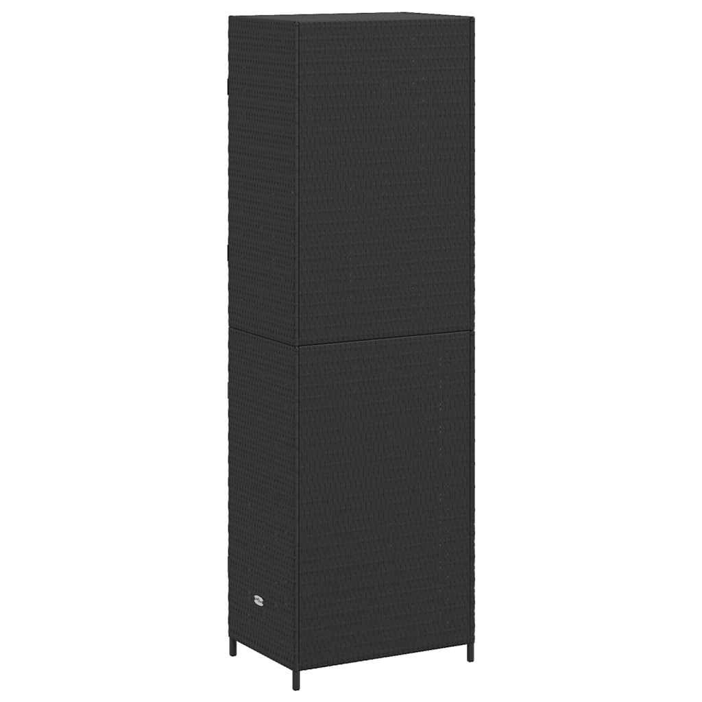 vidaXL Gartenschrank Schwarz 59x40x180 cm Poly Rattan