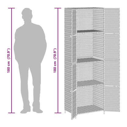 vidaXL Gartenschrank Grau 59x40x180 cm Poly Rattan