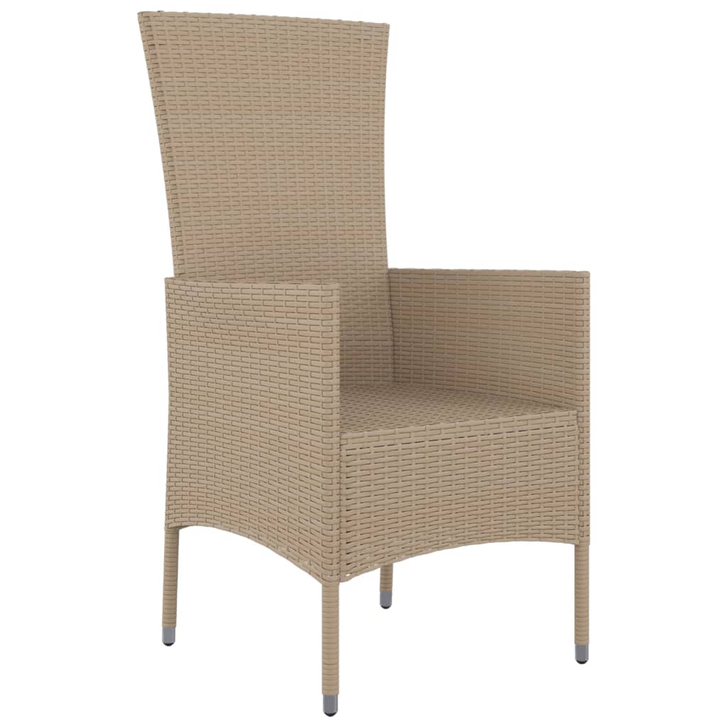 vidaXL Gartenstühle mit Kissen 2 Stk. Poly Rattan Beige