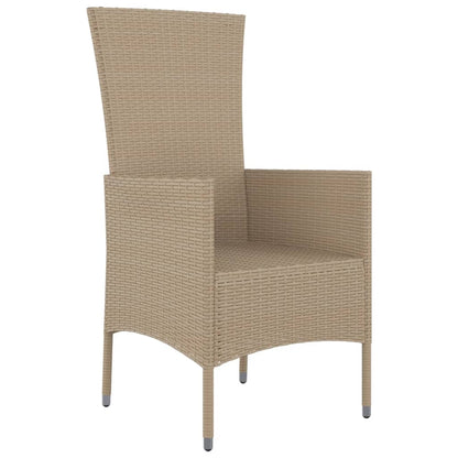 vidaXL Gartenstühle mit Kissen 4 Stk. Poly Rattan Beige