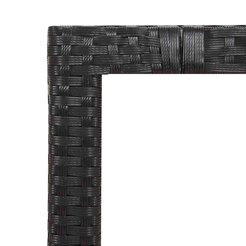 vidaXL Gartentisch mit Holzplatte Schwarz Poly Rattan & Akazienholz