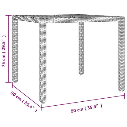 vidaXL Gartentisch mit Holzplatte Grau Poly Rattan & Massivholz Akazie