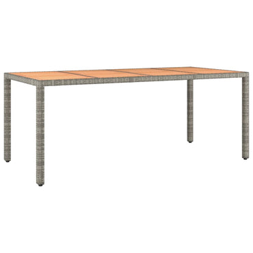vidaXL Gartentisch mit Holzplatte Grau Poly Rattan & Massivholz Akazie