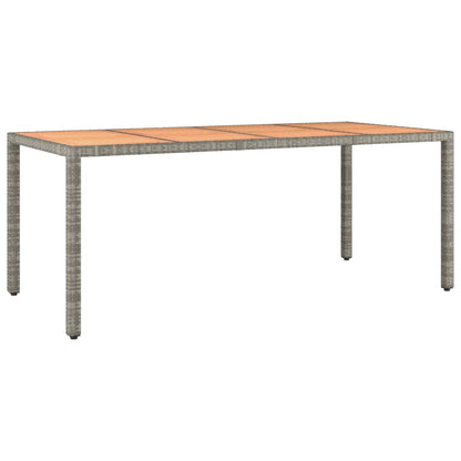 vidaXL Gartentisch mit Holzplatte Grau Poly Rattan & Massivholz Akazie