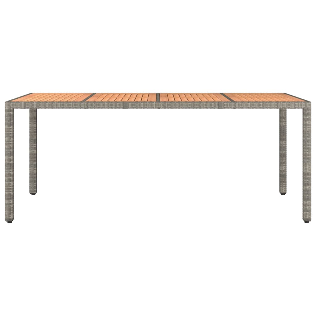 vidaXL Gartentisch mit Holzplatte Grau Poly Rattan & Massivholz Akazie