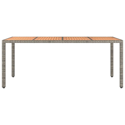 vidaXL Gartentisch mit Holzplatte Grau Poly Rattan & Massivholz Akazie
