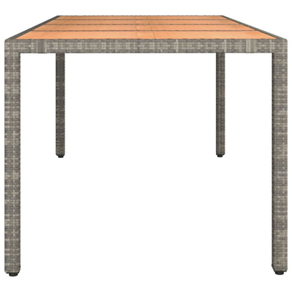 vidaXL Gartentisch mit Holzplatte Grau Poly Rattan & Massivholz Akazie