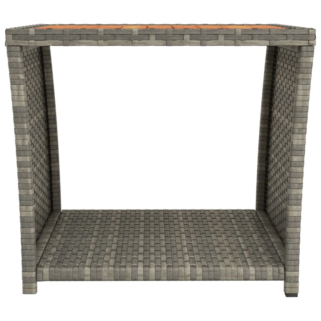 vidaXL Table d'appoint avec plateau en bois Gris Rotin synthétique & Bois d'acacia
