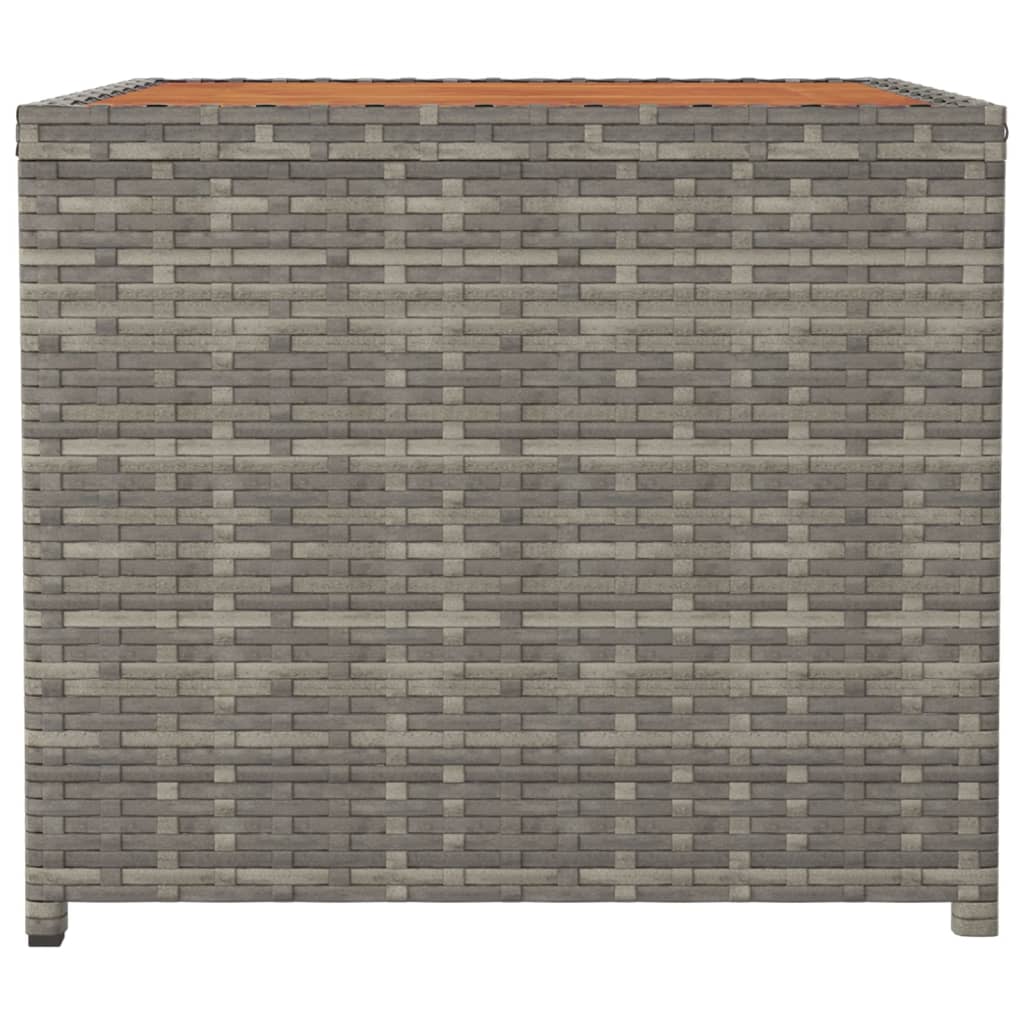 vidaXL Table d'appoint avec plateau en bois Gris Rotin synthétique & Bois d'acacia
