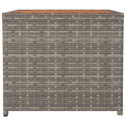 vidaXL Table d'appoint avec plateau en bois Gris Rotin synthétique & Bois d'acacia