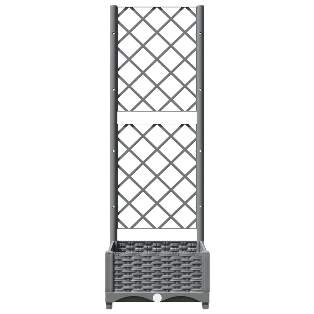 vidaXL Jardinière avec treillis Gris clair 40x40x121,5 cm PP