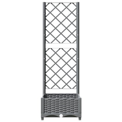 vidaXL Jardinière avec treillis Gris clair 40x40x121,5 cm PP