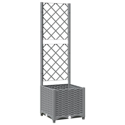 vidaXL Jardinière avec treillis gris clair 40x40x136 cm PP