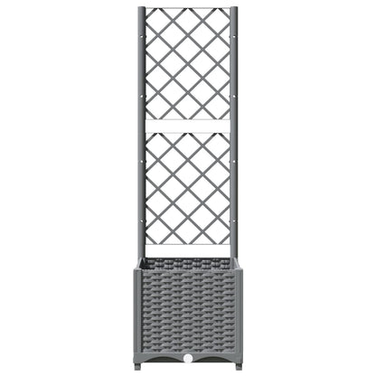 vidaXL Jardinière avec treillis gris clair 40x40x136 cm PP