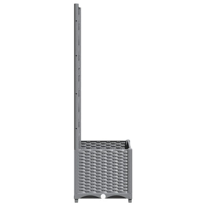 vidaXL Jardinière avec treillis gris clair 40x40x136 cm PP