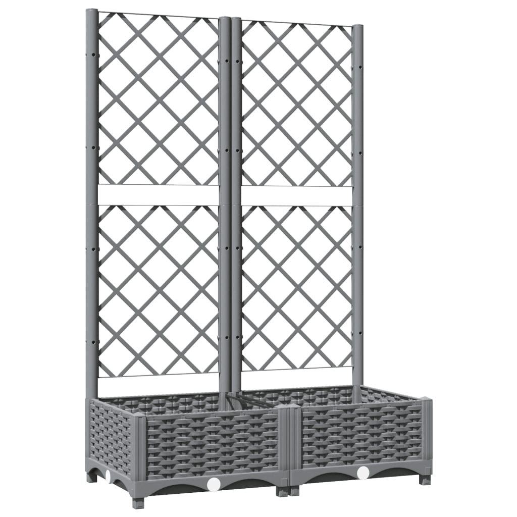 vidaXL Jardinière avec treillis gris clair 80x40x121,5 cm PP