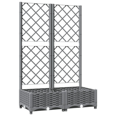vidaXL Jardinière avec treillis gris clair 80x40x121,5 cm PP