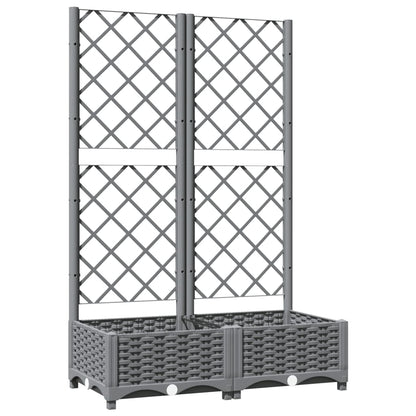 vidaXL Jardinière avec treillis gris clair 80x40x121,5 cm PP
